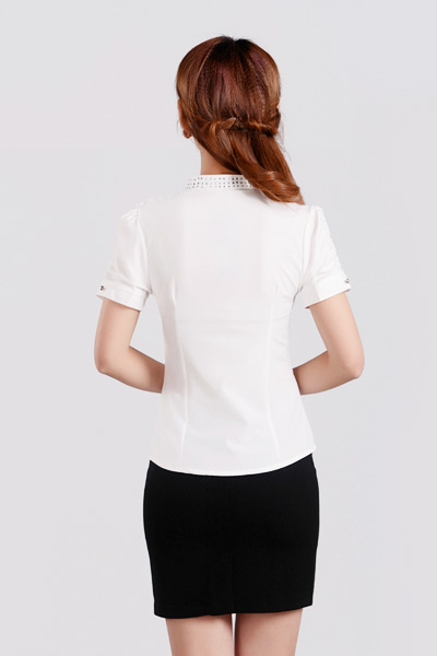 女式短袖衬衫CS-8361白色款