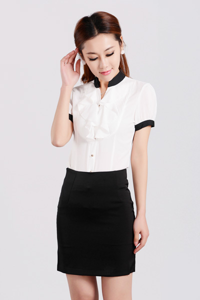 女式短袖衬衫CS-8366白色款